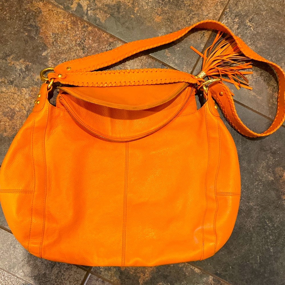 Onna Ehrlich large orange crossbody purse
